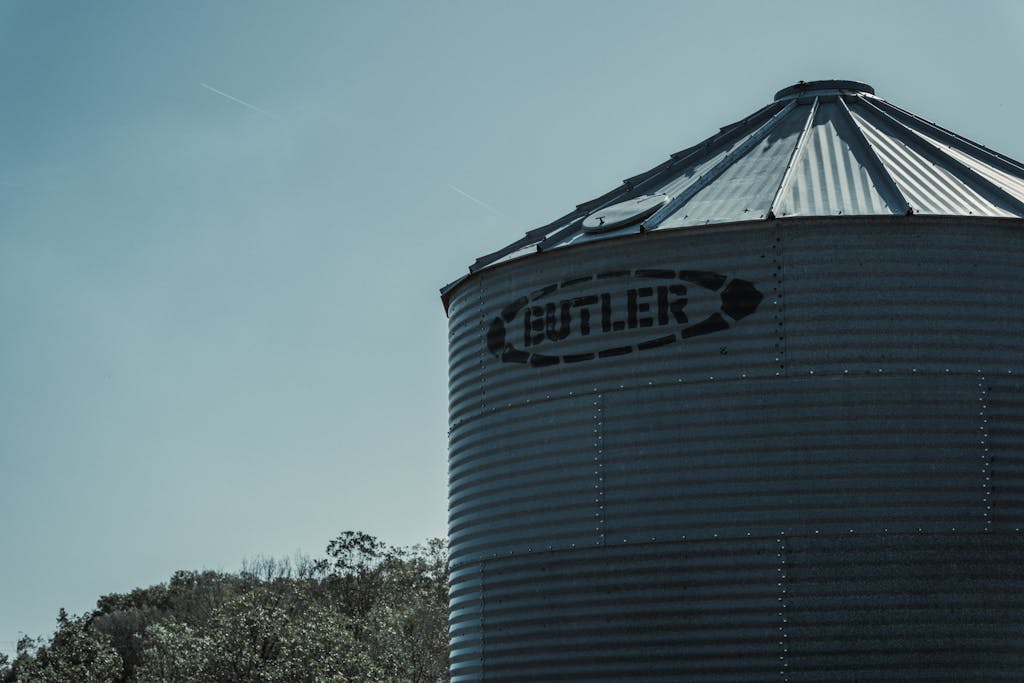 A Metal Grain Bin